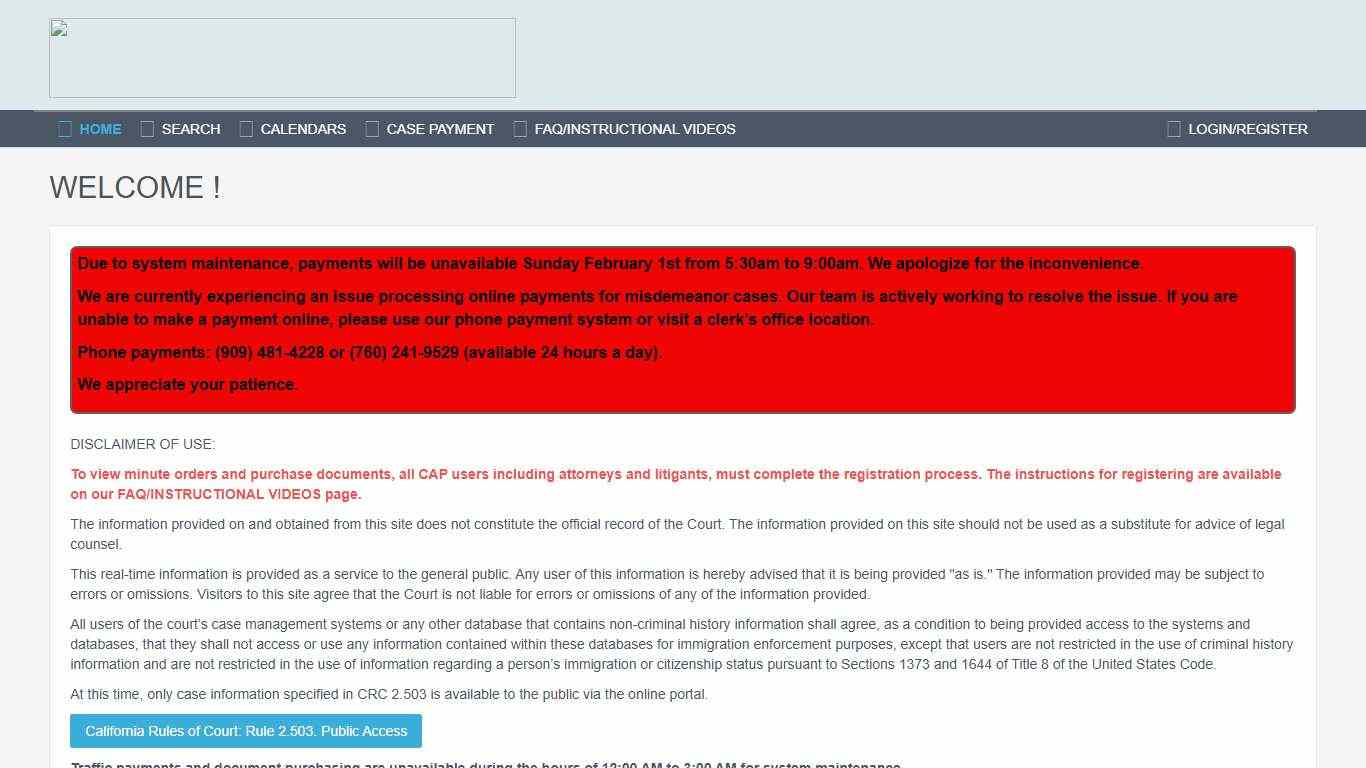 Public Portal - Superior Court of California, County of San Bernardino