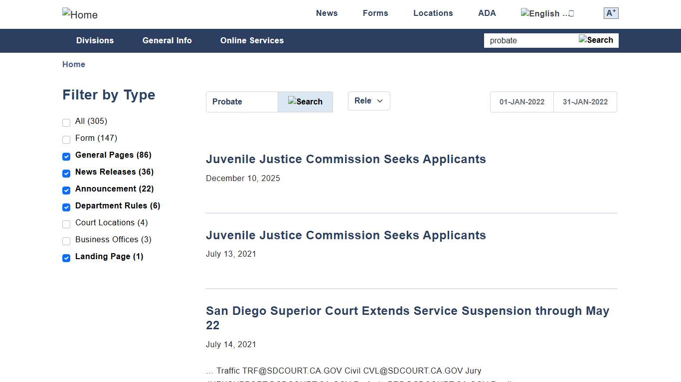 Search Results Superior Court of California - County of San Diego